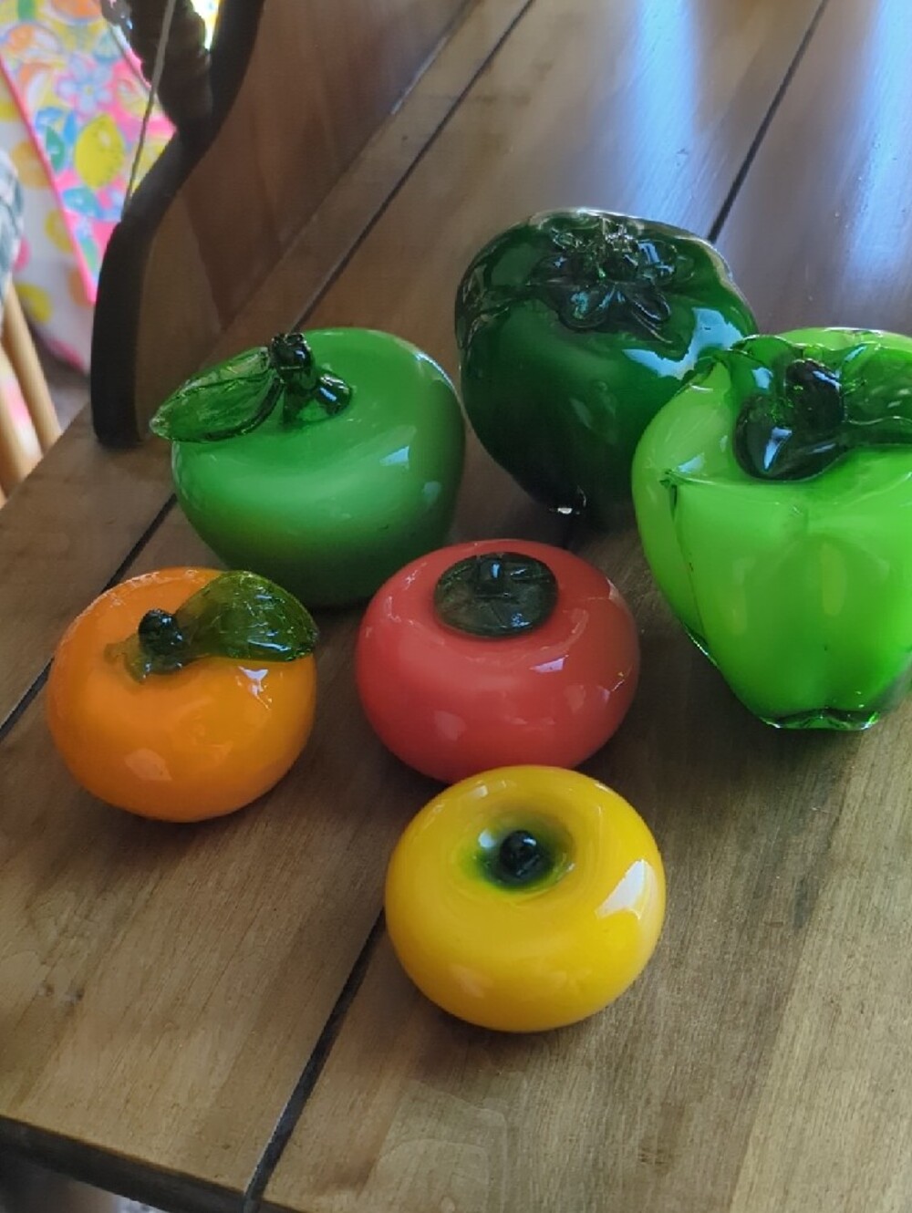 Handmade Glass Fruit Decor - Bright Green, Dark Green, Red, Orange, Yellow - Picture 2 of 2
